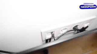 A wife is having fun with a handyman while her husband is away