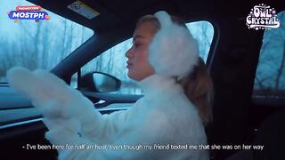 A young and slutty college girl gets fucked by a stranger in the car