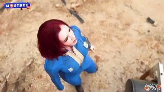 Cosplay sex with a hot girl in a red dress and a huge ass