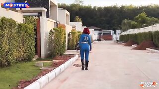 Cosplay sex with a hot girl in a red dress and a huge ass