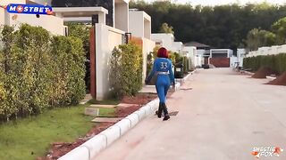 Cosplay sex with a hot girl in a red dress and a huge ass