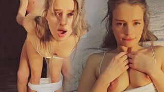 My stepsister is a slut who works out her pussy early in the morning