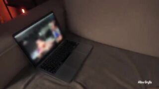 Girl became horny while watching porn on Pornhub and got fucked