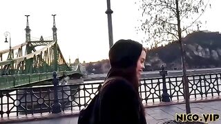 The guy fucked his girlfriend in her tight ass on vacation