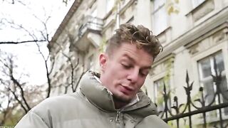The cute girl has a small pussy that she uses to please her lover