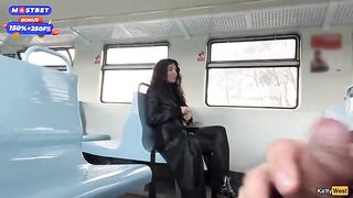 Will you jerk me off while no one's around? - Public train handjob and blowjob with a stranger