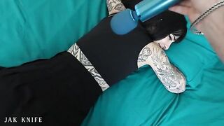 A hot girl advertises her vibrator, showing its power and effectiveness in a steamy scene
