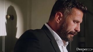 Manual fucks his subordinate Morgan and his wife in a threesome