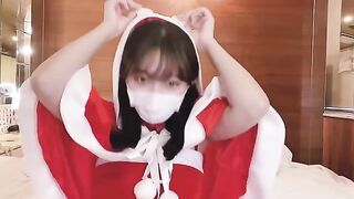 An amateur couple tries Japanese roleplay, with the guy shooting a scene of an intimate encounter