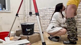 A guest worker repaired the house and had sex with the beautiful hostess