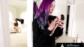 Busty Angela White gets fucked hard by a stacked witch in a provocative scene