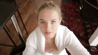 Accidental cum shot on step sister's tits, she loved it!