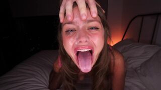 He destroyed my throat! Extreme sloppy deepthroat sex with a merciless facial finish