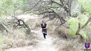 A hot and sweaty workout leads to intense sex on the trail for this stunning MILF