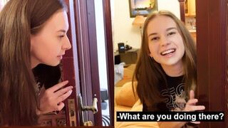 Every evening, he stops by to visit his neighbor, a stunning teen