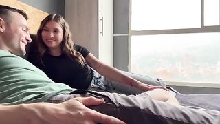 The girl is too dressed up for sex