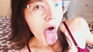 The guy checked the strength of sperm after a blowjob