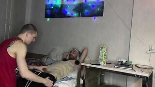Two guys fucked a girl in her tight pussy at a party