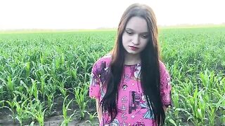A hot chick is fucking in the cornfield, just like in the fantasies many have