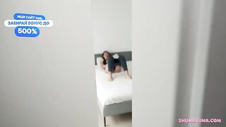 One cock but a lot of fun for this horny brunette babe