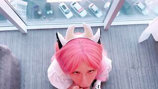 A cute 18-year-old girl is playing a naughty game with her partner