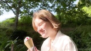 Don't lick the ice cream, suck my dick instead!