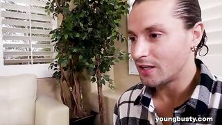 The guy checked the strength of tongue on erogenous zone