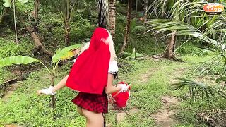 The little girl in the red cape knows what she wants