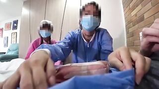 The guy was helped by a hot nurse in the hospital, in return for sex