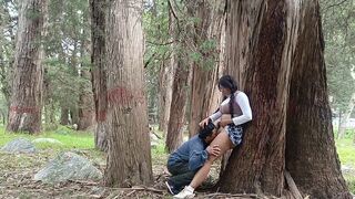 A pretty woman agreed to have sex in the forest for a reward