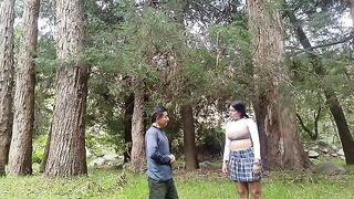 A pretty woman agreed to have sex in the forest for a reward