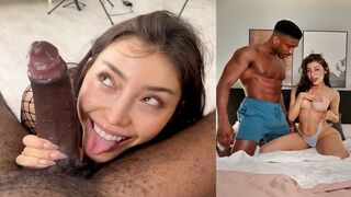 A girl is having fun on the bed with her new boyfriend