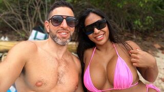 A vacation success story: sea, sun, and sex at sunset on the beach