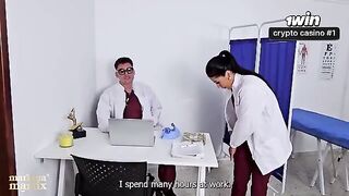 A gynecologist’s examination turns into a passionate hospital encounter