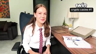 The schoolgirl is at home doing her homework when a man came to her