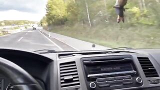 A girl is fucking with her Uber driver in the car