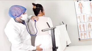 The man gave up his place to another when he saw a sexy brunette at the doctor's office