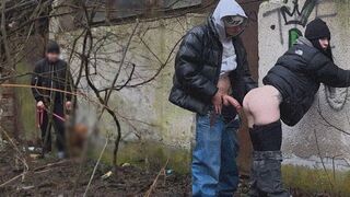 A passionate girl was caught and fucked in public by a stranger