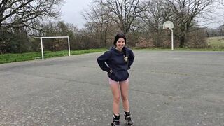 A girl has sex in the forest, moaning louder than the wind