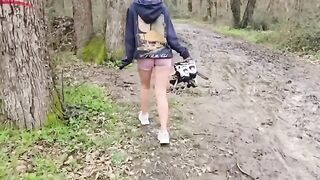 A girl has sex in the forest, moaning louder than the wind