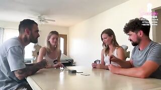 A card game with friends ended up in a wild foursome party