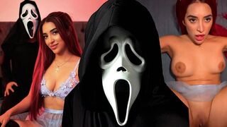 A scary movie with a hot Latina turns into a great fuck fest