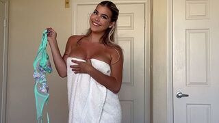 She gets rid of her clothes like a candy wrapper
