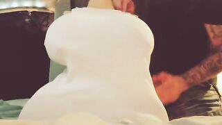 The man tested the strength of his breast pump and couldn't hold back the loud moans