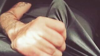 The hand slides up and down the barrel with intense pleasure