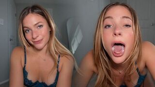 The girl made a spit swallow with her head hanging down, showcasing Jess’s daring side
