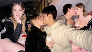 The couple has sex right in the car, no need for bridges