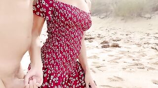 A sexy girl has no obstacles to get fucked on the beach