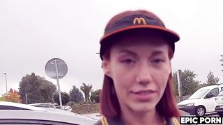 The worker picked up a cute girl and fucked her hard