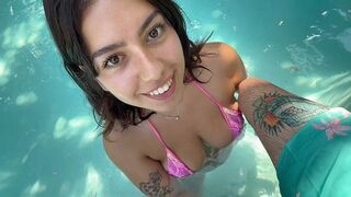 Can I give you a blowjob right here in the pool?